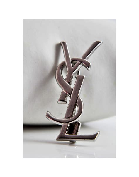 broche ysl argent|YSL brooches.